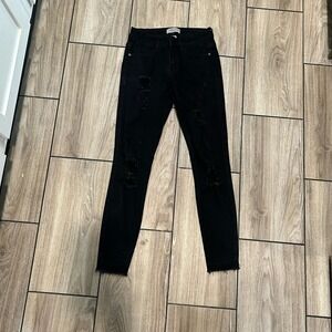 Judy Blues Women’s Jeans 1/25 Black Distressed Skinny Goth Emo Punk Skater